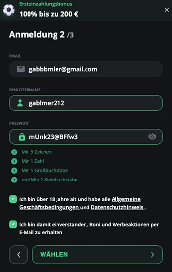 ExciteWin Registrierung